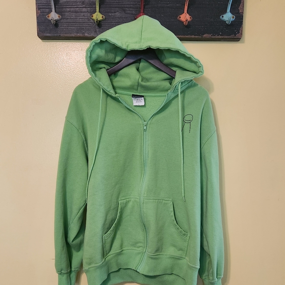Dream Branding men's smile zip up hoodie. Size large
